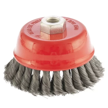 Щетка для УШМ 125 мм М14 &quot;чашка&quot; двухрядная крученая проволока 0,5 мм MTX 74683 купить в Кургане