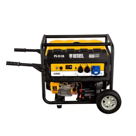 Генератор бензиновый PS 55 EA, 5.5 кВт, 230 В, 25 л, коннектор автоматики 5 PIN, электростартер Denzel 9468743 купить в Кургане
