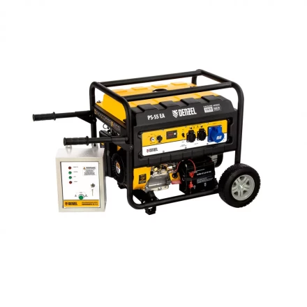 Генератор бензиновый PS 55 EA, 5.5 кВт, 230 В, 25 л, коннектор автоматики 5 PIN, электростартер Denzel 9468743 купить в Кургане
