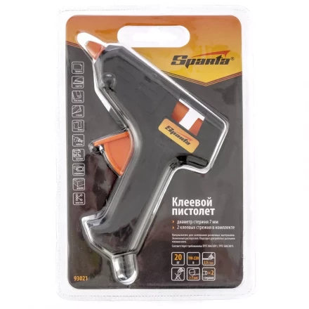 Клеевой пистолет 7 мм 20 Вт 2,5 г./мин. SPARTA 93021 купить в Кургане