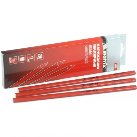 Карандаши малярные овальные универсальные 250мм коробка 12штук MATRIX 84808 купить в Кургане