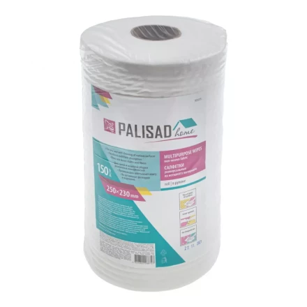 Салфетки универсальные из нетканого материала в рулоне Home Palisad 923375, 250 x 230 мм, 150 шт купить в Кургане