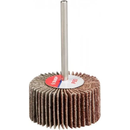 Круг шлифовальный ЗУБР &quot;МАСТЕР&quot; веерный лепестковый, на шпильке, тип КЛО, зерно-электрокорунд нормальный, P80, 15х30мм 36600-080 купить в Кургане