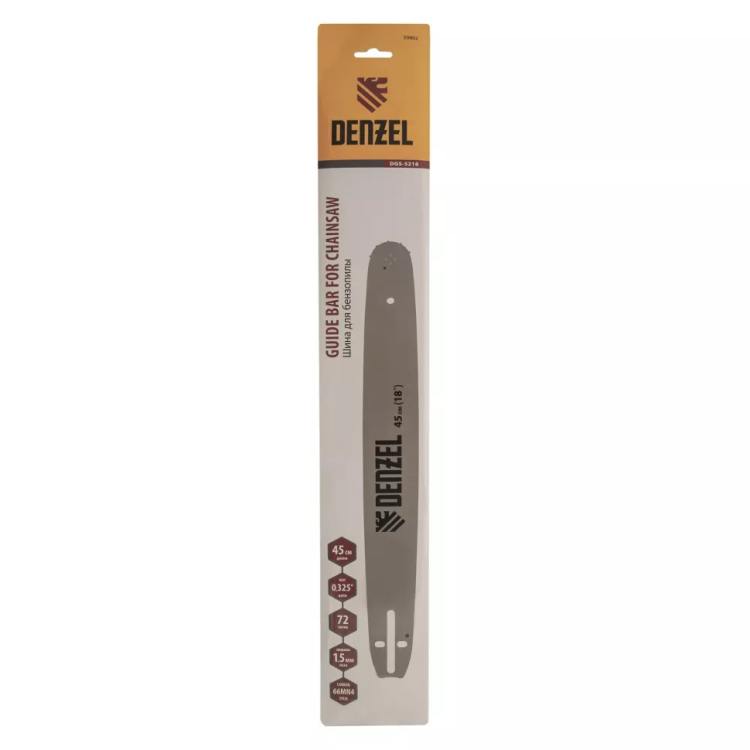 Шина для бензопилы Denzel DGS-5218, длина 45 см (18"), шаг 0.325", паз 1.5 мм, 72 звена, 59802 купить в Кургане