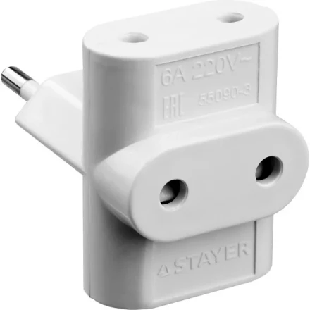 Разветвитель электрический MAXElectro, STAYER 55090-3, 3 гнезда, 6А/220В 55090-3 купить в Кургане