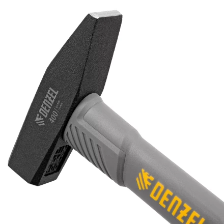 Молоток слесарный, 400 г Denzel, кованый, фибергласовая рукоятка c TPR покрытием 10484 купить в Кургане