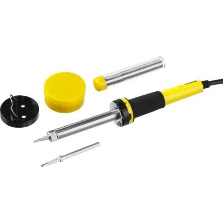 Набор для паяльных работ STAYER "PROFI" PROTerm, 55312-40-H5, паяльник 55300 + подставка + припой + жало сменное + канифоль, 40 Вт 55312-40-H5 купить в Кургане