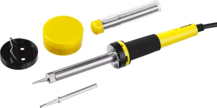 Набор для паяльных работ STAYER "PROFI" PROTerm, 55312-40-H5, паяльник 55300 + подставка + припой + жало сменное + канифоль, 40 Вт 55312-40-H5 купить в Кургане