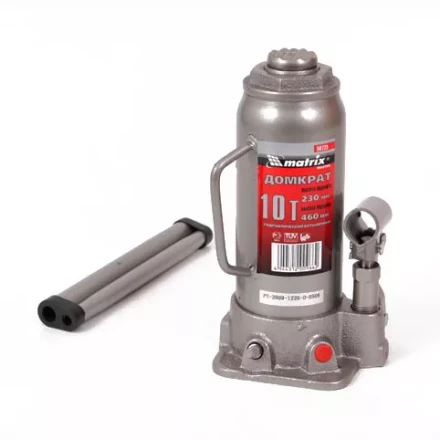 Домкрат гидравлический бутылочный 10 т h подъема 230–460 мм  MATRIX MASTER 50725 купить в Кургане