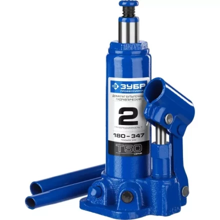 Домкрат гидравлический бутылочный T50, 2т, 180-347мм, ЗУБР Профессионал 43060-2 43060-2_z01 купить в Кургане