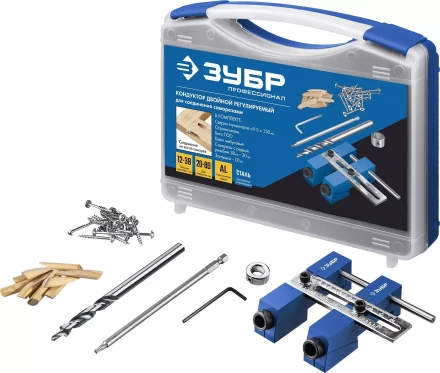 ЗУБР два отверстия, регулируемый кондуктор для глухих отверстий, Профессионал (30081) купить в Кургане