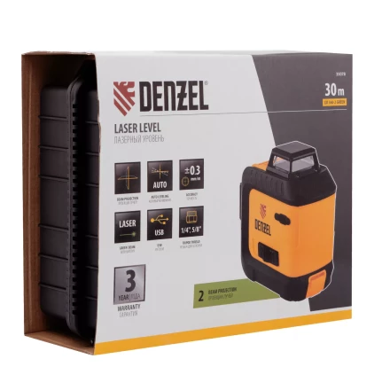 Лазерный уровень мультипризм. LXI 360-2 Green, 30 м, 520 нм, акк. Li 2800 mAh, резьба 1/4&quot;// Denzel 35078 купить в Кургане