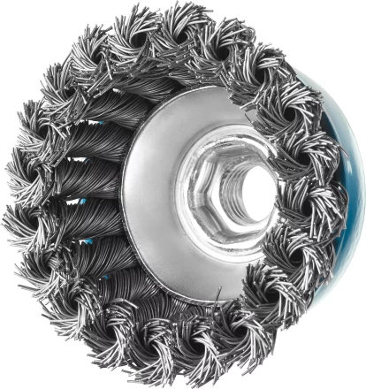 ЗУБР &quot;ПРОФЕССИОНАЛ&quot;. Щетка чашечная для УШМ, плетеные пучки стальной проволоки 0,5мм, 80ммхМ14 35275-080_z02 купить в Кургане