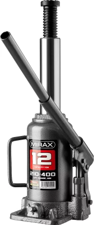 Домкрат гидравлический бутылочный, 12т, 210-400 мм, MIRAX 43260-12 43260-12 купить в Кургане