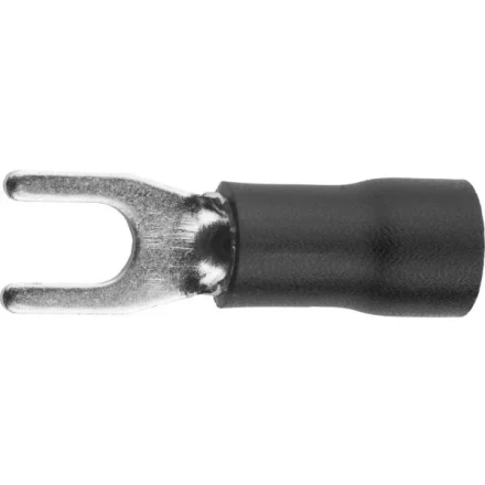 Наконечник СВЕТОЗАР для кабеля, изолированный, с вилкой, черный, вн. d 4,3мм, под болт 6мм, провод 2,5-4мм2, 37А, 10шт 49420-40 купить в Кургане