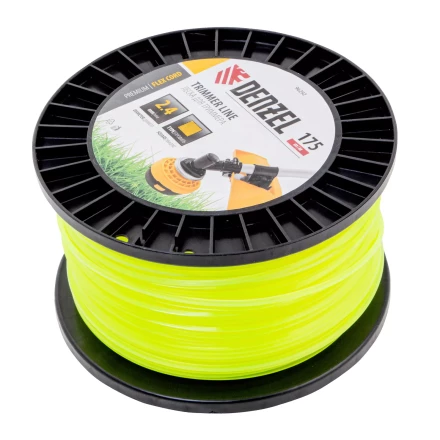 Леска для триммера квадрат Denzel, 2,4мм х 175м, на DIN катушке FLEX CORD, 96292 купить в Кургане