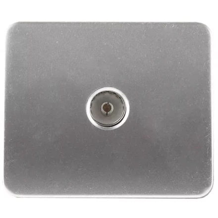 Розетка СВЕТОЗАР &quot;ГАММА&quot; телевизионная, без вставки и рамки, цвет светло-серый металлик SV-54115-SM купить в Кургане