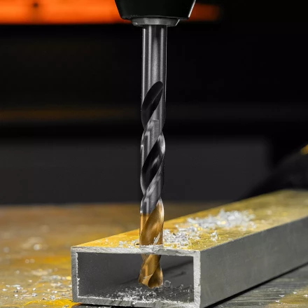 Сверло спиральное по металлу Denzel, 11 x 142мм, Р6М5, Golden Tip, многогранная заточка, 718286 купить в Кургане