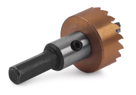 HSS-TiN коронка MESSER  27мм с центр. сверлом и толкающей пружиной для  лист. материала  до 2 мм ц/х купить в Кургане