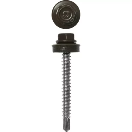 Саморезы ЗУБР окраш., RAL 8028 земел.-коричн., для крепл. кров. матер. к дерев. обреш., 4.8x50мм, 250шт 4-300315-48-050-8028 купить в Кургане