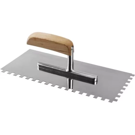 Гладилка нержавеющая ЗУБР &quot;ПРОФЕССИОНАЛ&quot; с деревянной ручкой, зубчатая, 8х8мм, 130х280мм 0806-08_z01 купить в Кургане