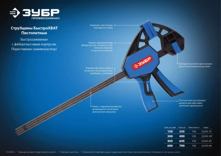 Струбцина ЗУБР ЭКСПЕРТ пистолетная серия ПРОФЕССИОНАЛ купить в Кургане