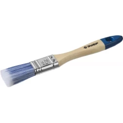 Кисть плоская ЗУБР "АКВА-МАСТЕР", искусственная щетина, деревянная ручка, 25мм 4-01007-025