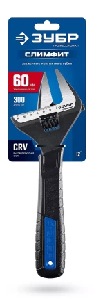 ЗУБР СлимФит, 300 / 60 мм, разводной ключ, ПРОФЕССИОНАЛ (27245-30) купить в Кургане