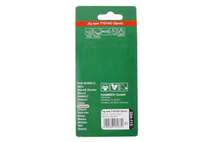 Пилки для лобзика HAMMER JG WD T101AO (5шт.) купить в Кургане