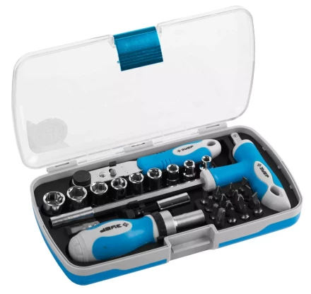 Набор ЗУБР Отвертка &quot;ЭКСПЕРТ&quot; реверс.с насадками, 2-хкомпон. ручка,битодерж. с Т-образ. ручкой, в пласт. боксе, 30 пред 25286-H30 купить в Кургане