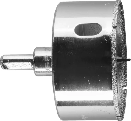 Коронка ЗУБР алмазная в сборе по кафелю, керамике с центрирующим сверлом и имбусовым ключом, зерно 60, 65мм 29850-65 купить в Кургане