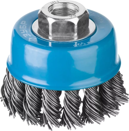 ЗУБР &quot;ПРОФЕССИОНАЛ&quot;. Щетка чашечная для УШМ, плетеные пучки стальной проволоки 0,8мм, 65ммхМ14 35277-065_z02 купить в Кургане