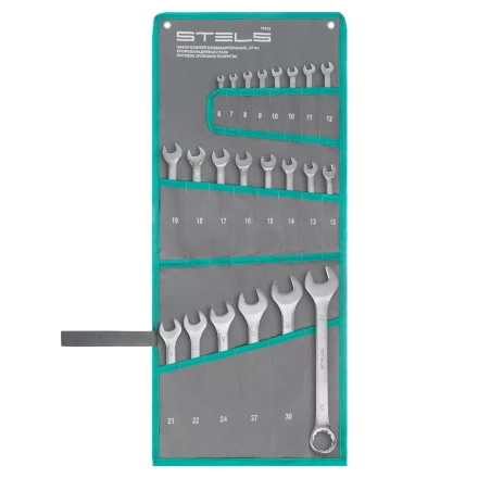 Набор ключей комбинированных Stels 15423, 6-32 мм, 22 шт, CrV, матовый хром купить в Кургане