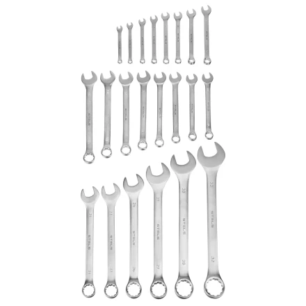 Набор ключей комбинированных Stels 15423, 6-32 мм, 22 шт, CrV, матовый хром купить в Кургане