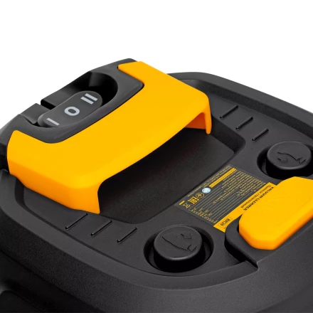 Пылесос строительный RVC20, 1400 Вт, бак 20 л, шланг 3 м, розетка с автосинхр. Denzel 28202 купить в Кургане