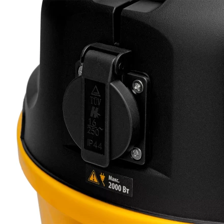 Пылесос строительный RVC20, 1400 Вт, бак 20 л, шланг 3 м, розетка с автосинхр. Denzel 28202 купить в Кургане