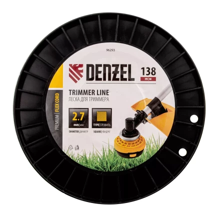 Леска для триммера квадрат Denzel, 2,7м х 138м, на DIN катушке FLEX CORD, 96293 купить в Кургане