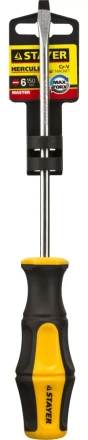 Отвертка STAYER &quot;MASTER&quot; &quot;HERCULES&quot;, Сr-V, противоскользящая рукоятка, SL6,0x150мм 25051-06-15_z02 купить в Кургане