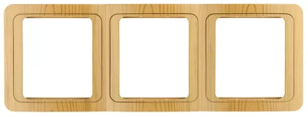 Панель СВЕТОЗАР "ГАММА" накладная, вертикальная, цвет ольха, 3 гнезда SV-54149-A купить в Кургане