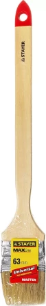 Кисть STAYER &quot;MASTER&quot; &quot;Универсал&quot; радиаторная для всех видов ЛКМ, светлая натурал щетина, деревянная ручка, 2,5&quot;/63мм 0112-63_z01 купить в Кургане