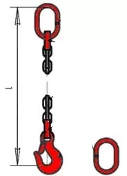 Строп цепной одноветвевой 1СЦ 1 т  L=3.5 м 8 кл купить в Кургане