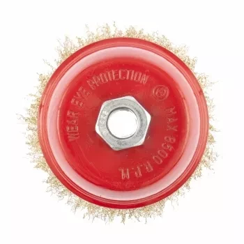 Щетка для УШМ 65 мм М14 &quot;чашка&quot; латунированная витая проволока  MATRIX 74603 купить в Кургане