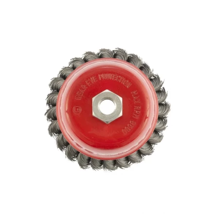 Щетка для УШМ 125 мм М14 &quot;чашка&quot; двухрядная крученая проволока 0,8 мм MTX 74688 купить в Кургане