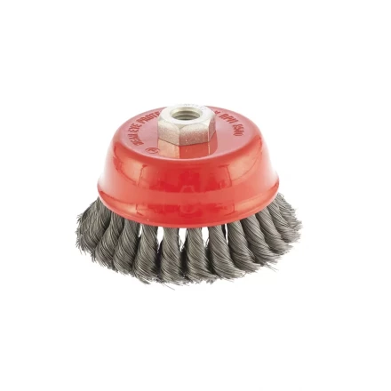 Щетка для УШМ 125 мм М14 &quot;чашка&quot; двухрядная крученая проволока 0,8 мм MTX 74688 купить в Кургане