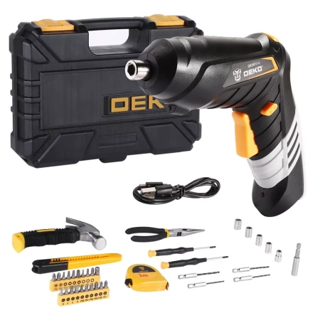 Отвертка аккумуляторная DEKO DKS4FU-Li в кейсе+ набор инструментов 36 предметов, 063-4152 купить в Кургане