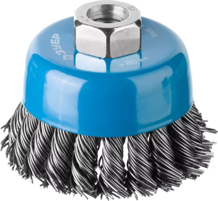ЗУБР &quot;ПРОФЕССИОНАЛ&quot;. Щетка чашечная для УШМ, плетеные пучки стальной проволоки 0,8мм, 80ммхМ14 35277-080_z02 купить в Кургане