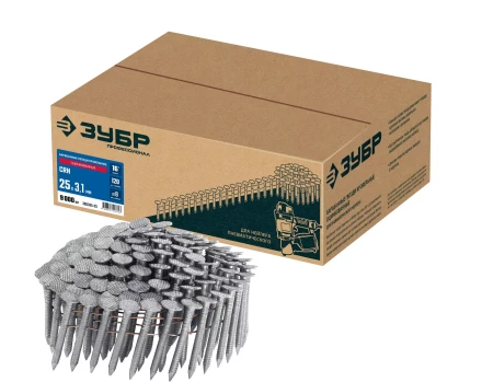 ЗУБР CRN 25 х 3.1 мм, барабанные гвозди кровельные оцинкованные, 9000 шт (305385-25) купить в Кургане