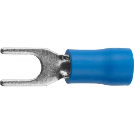 Наконечник СВЕТОЗАР для кабеля,изолированный,с вилкой,синий, вн. d 4,3мм,под болт 6мм,провод 1,5-2,5мм2, 27А,10шт 49420-25 купить в Кургане