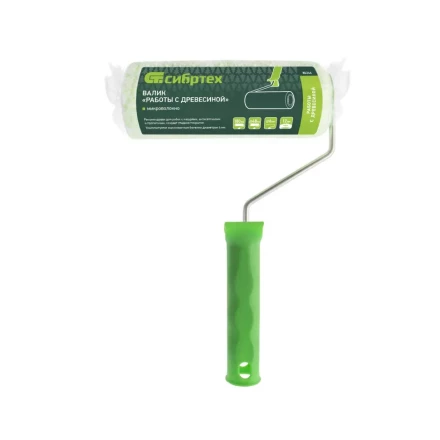 Валик &quot;Работы с древесиной&quot;, 180 мм, ворс 12 мм, D - 48 мм, D ручки - 6 мм, микроволокно Сибртех 80246 купить в Кургане