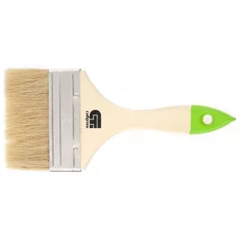 Кисть плоская 100 мм натуральная щетина деревянная ручка Сибртех 82266 купить в Кургане